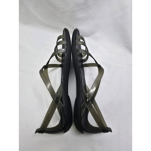 Crocs Isabella Strappy Jelly Sandals Womens 8 Black Slip On - Picture 4 of 7